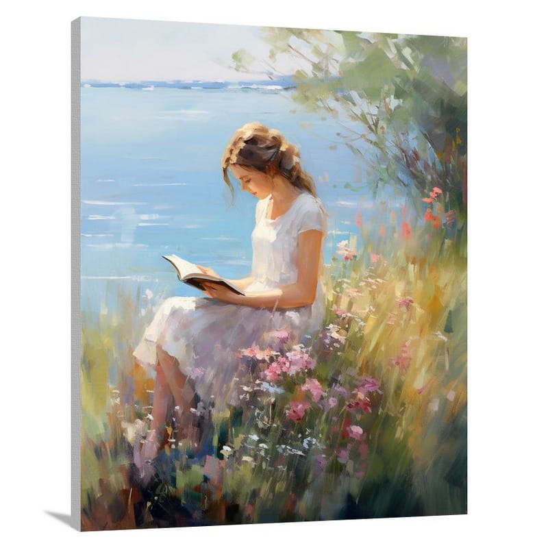 Reading in Nature's Embrace - Canvas Print