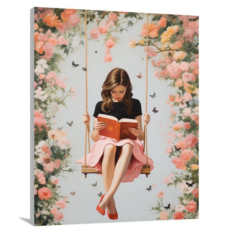 Reading in the Garden - Canvas Print
