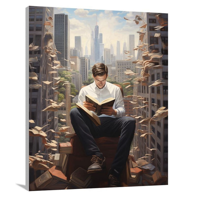 Reading in the Urban Oasis - Canvas Print