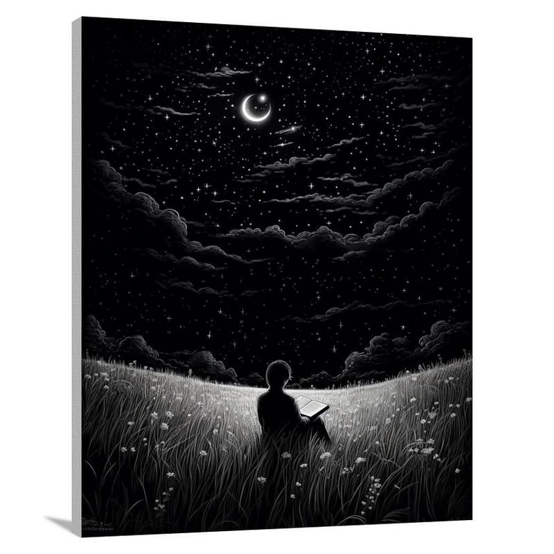 Reading Under the Stars - Canvas Print
