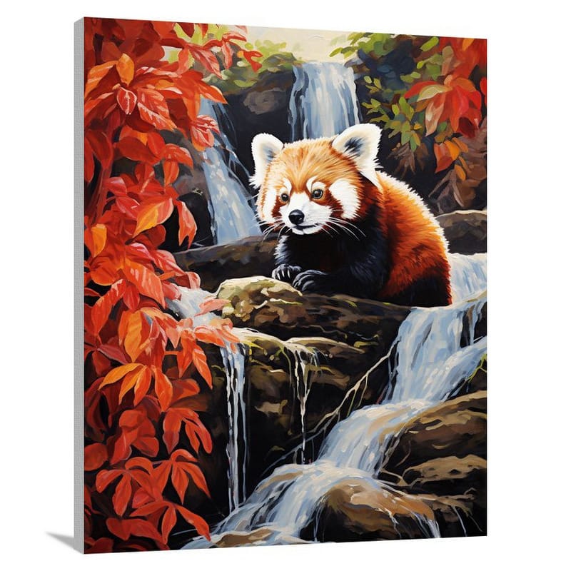 Red Panda's Resilience - Pop Art - Canvas Print
