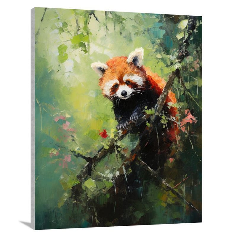 Red Panda's Serenade - Canvas Print