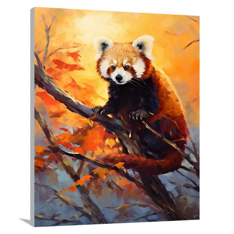 Red Panda's Serene Haven - Canvas Print