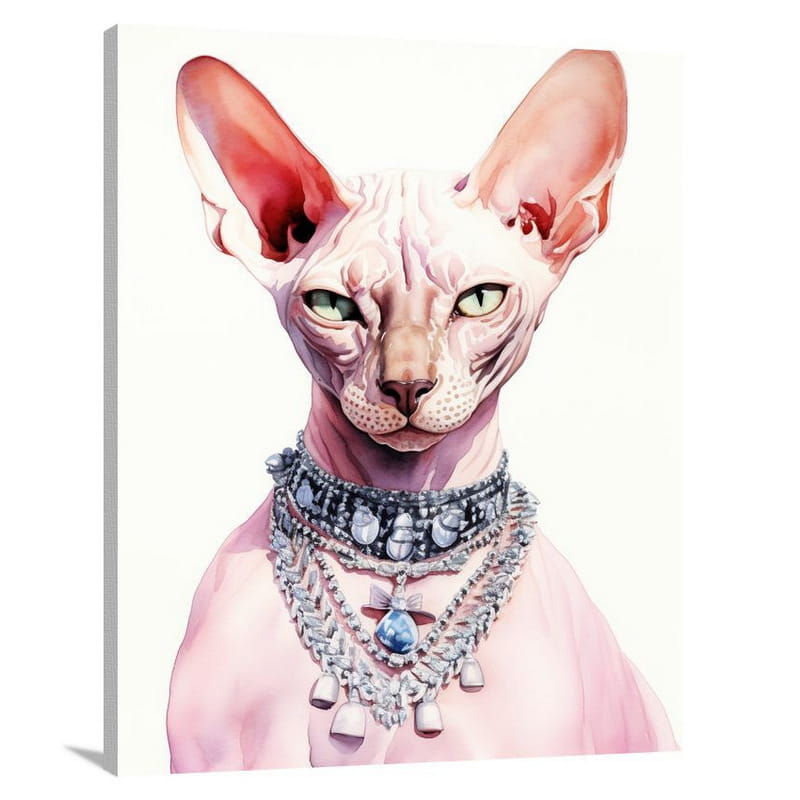 Regal Elegance: Hairless Cat - Canvas Print
