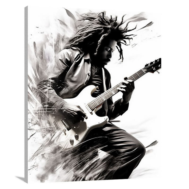 Reggae Rhythm - Black And White - Canvas Print