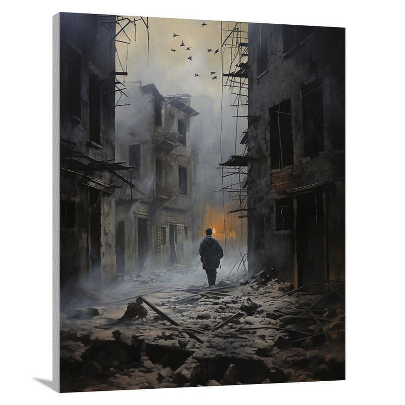 Resilience Unveiled: Shadows of Hope - Canvas Print