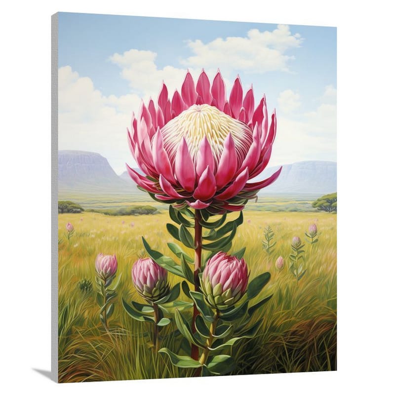 Resilient Beauty: Protea Blooms - Canvas Print