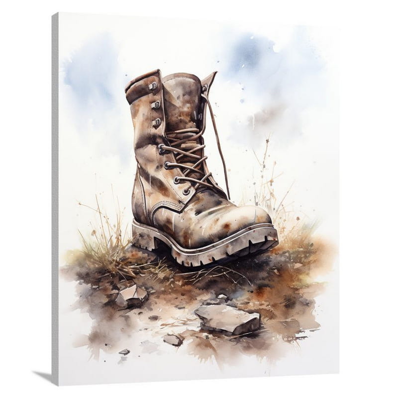 Resilient Boot: Fashioned Strength - Canvas Print