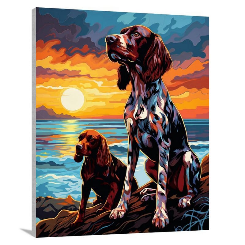 Resilient Canine Harmony: Pointer & Setter - Canvas Print