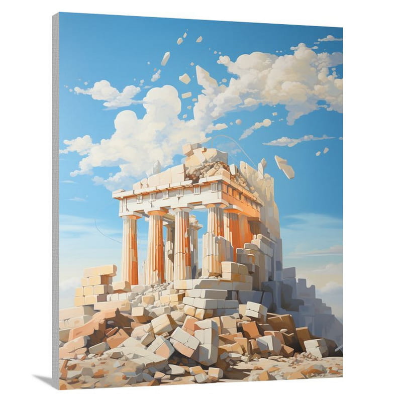 Resilient Echoes: Greece's Enduring Spirit - Canvas Print