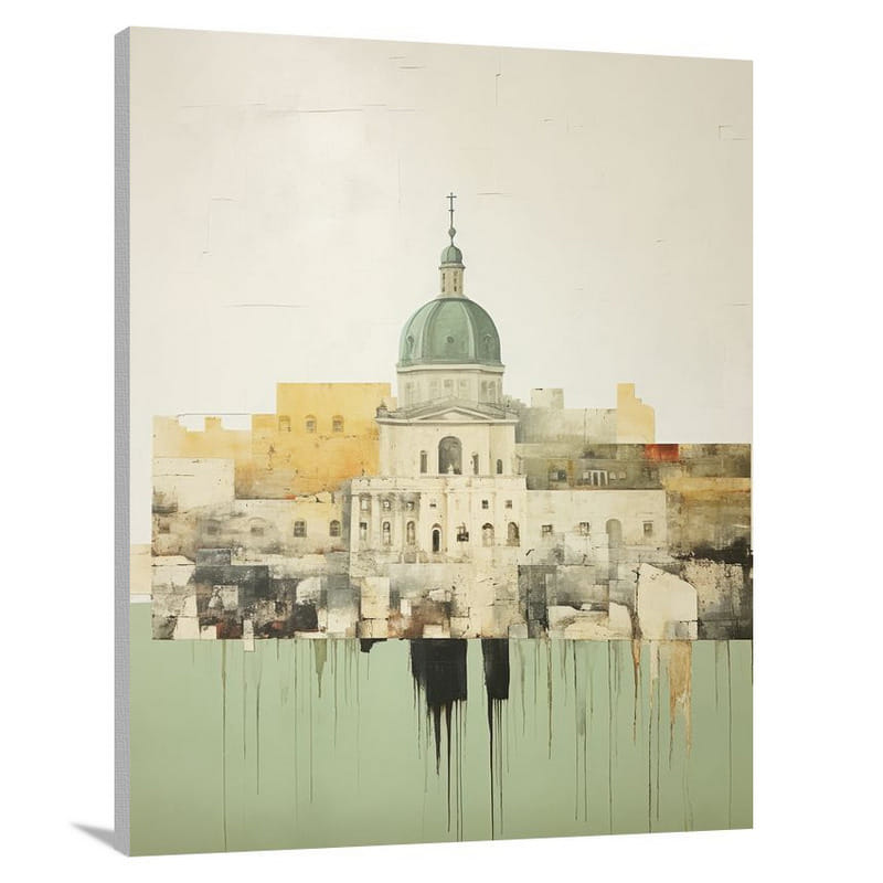Resilient Echoes: Hungary's Minimalist Ruins - Canvas Print