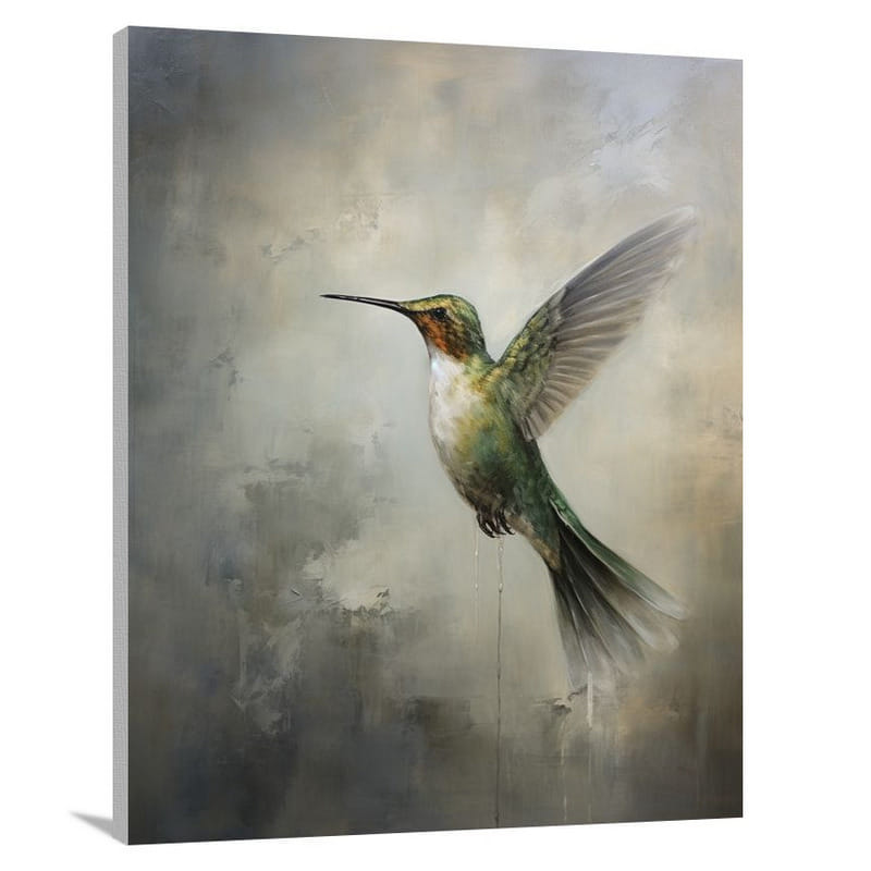 Resilient Flight: Hummingbird's Triumph - Canvas Print