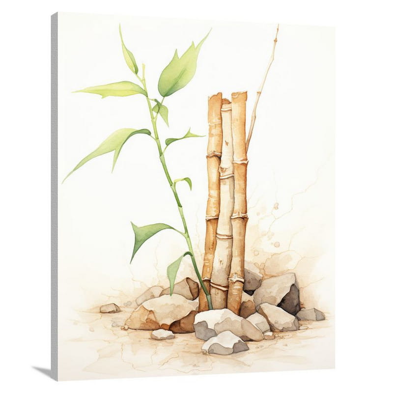 Resilient Growth: Bamboo's Embrace - Canvas Print