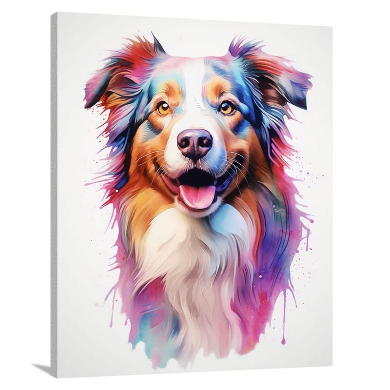 Resilient Rainbow: Australian Shepherd - Canvas Print