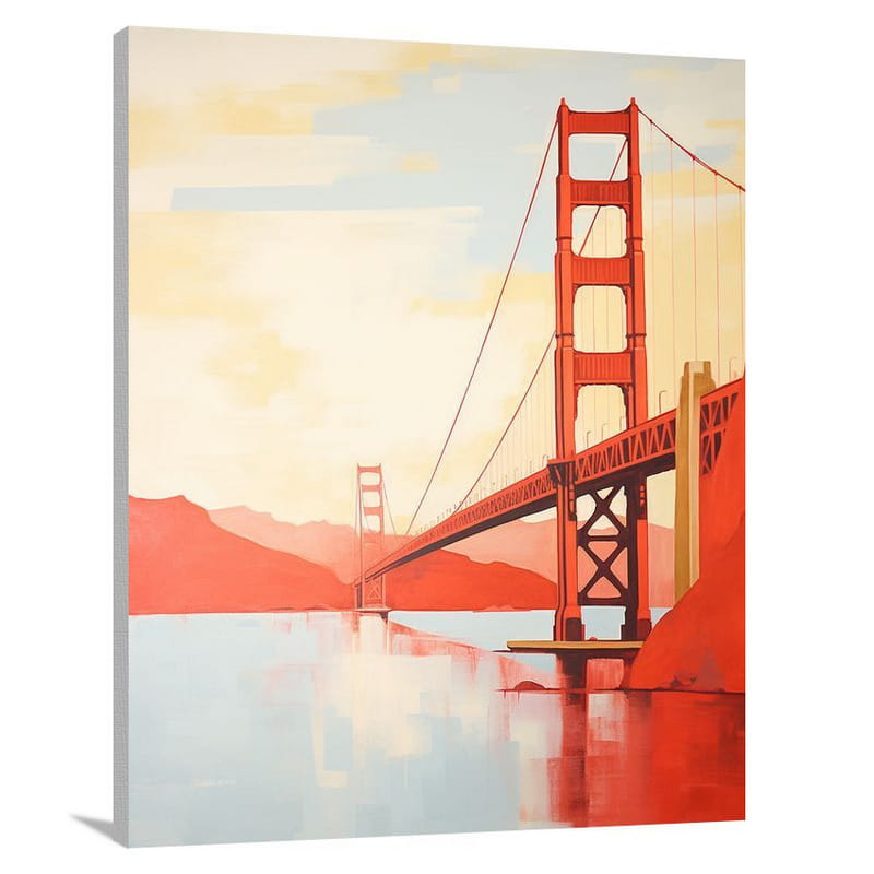 Resilient Reflections: Golden Gate Bridge - Canvas Print