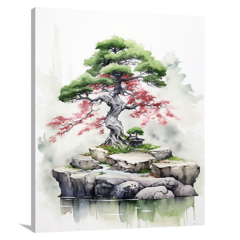 Resilient Serenity: Japanese Culture - Watercolor - Canvas Print