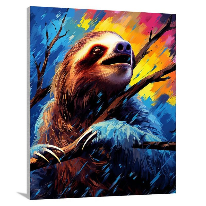 Resilient Sloth: Thunderstorm Drama - Canvas Print