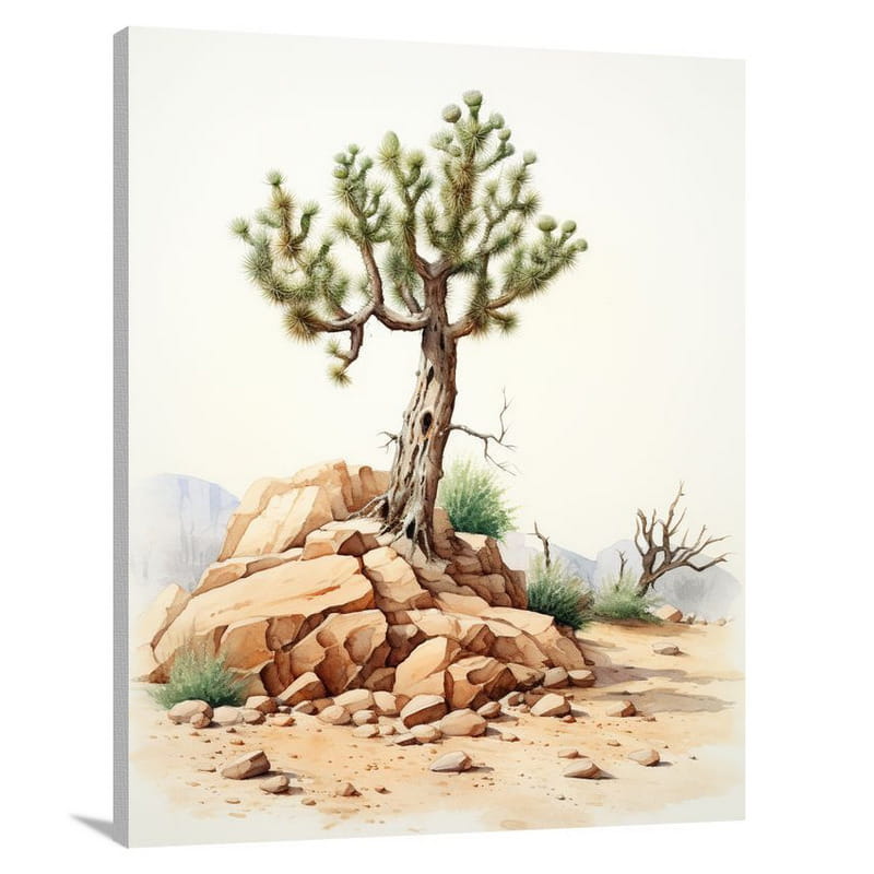 Resilient Tree: A Desert's Beauty - Canvas Print