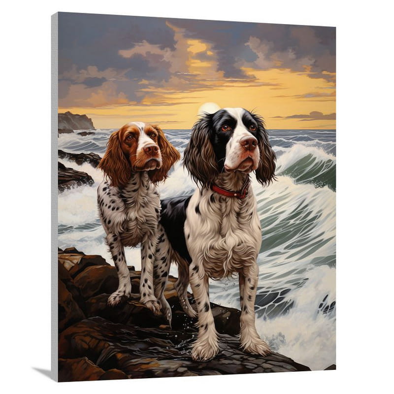 Resilient Waves: Pointer & Setter - Canvas Print
