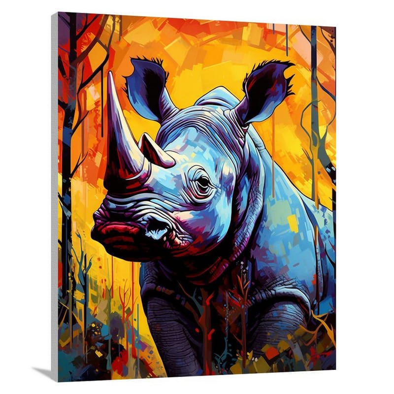 Rhinoceros in the Woods - Canvas Print