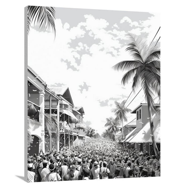 Rhythmic Celebration: Saint Lucia's Parade - Canvas Print