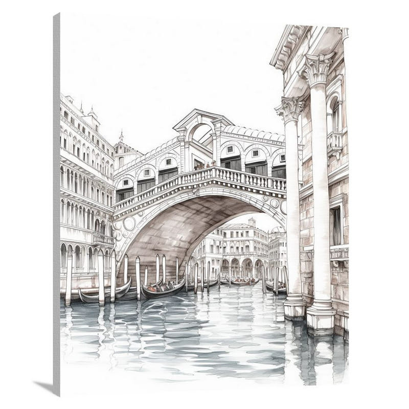 Rialto Bridge: Architectural Symphony - Canvas Print