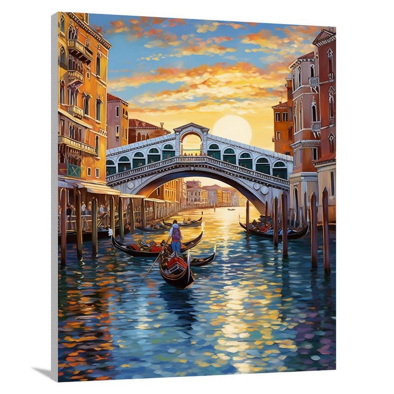 Rialto Bridge Reflections - Canvas Print