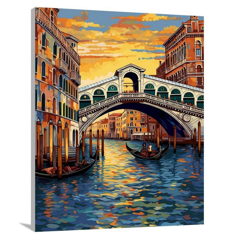 Rialto Bridge: Venetian Elegance - Canvas Print