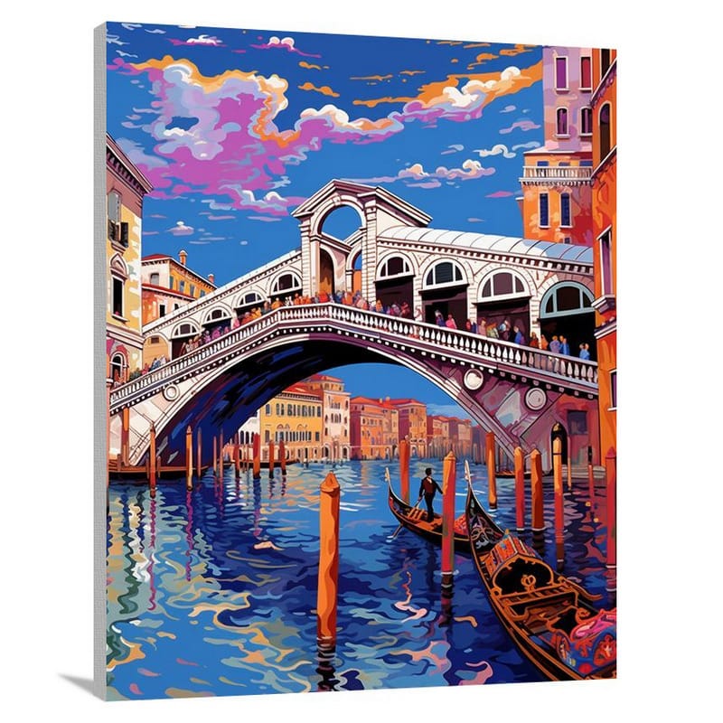 Rialto Bridge: Venetian Elegance - Pop Art - Canvas Print