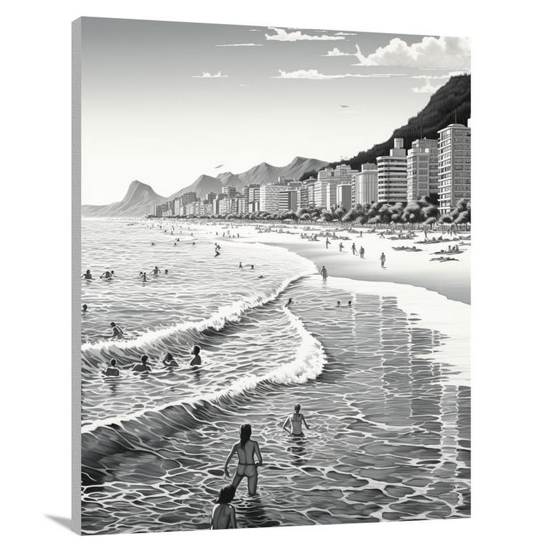 Rio de Janeiro Symphony - Black And White - Canvas Print