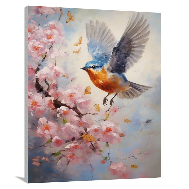 Robin's Blossom Dance - Canvas Print