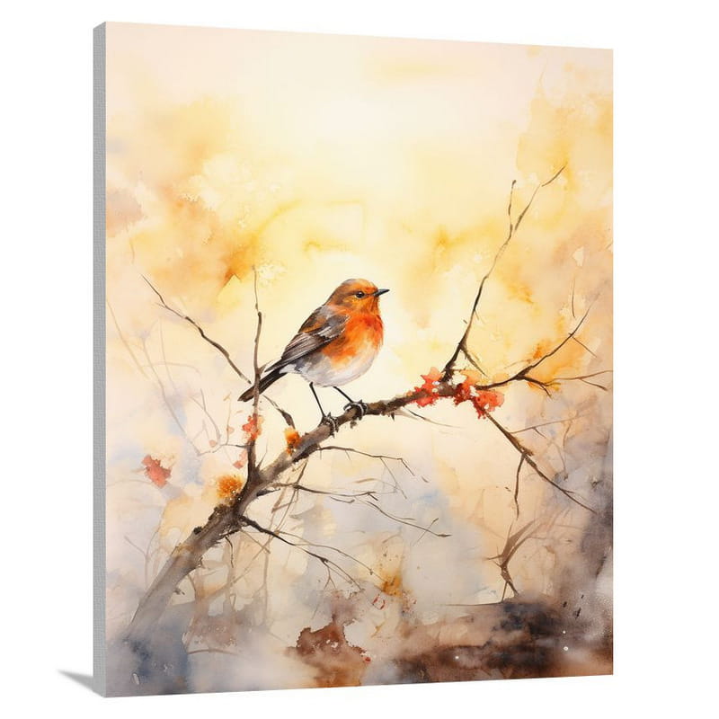 Robin's Fiery Hope - Canvas Print