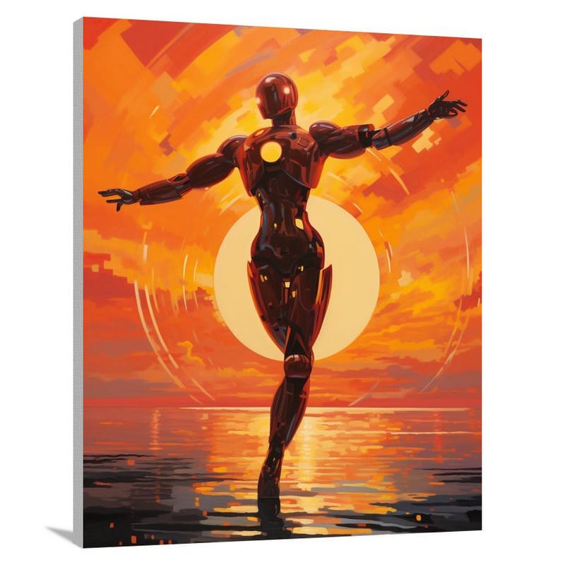 Robot's Dance in Sunset - Canvas Print