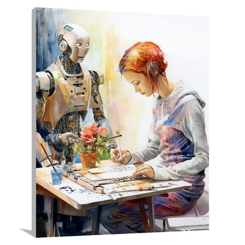 Robot's Dream - Watercolor 2 - Canvas Print