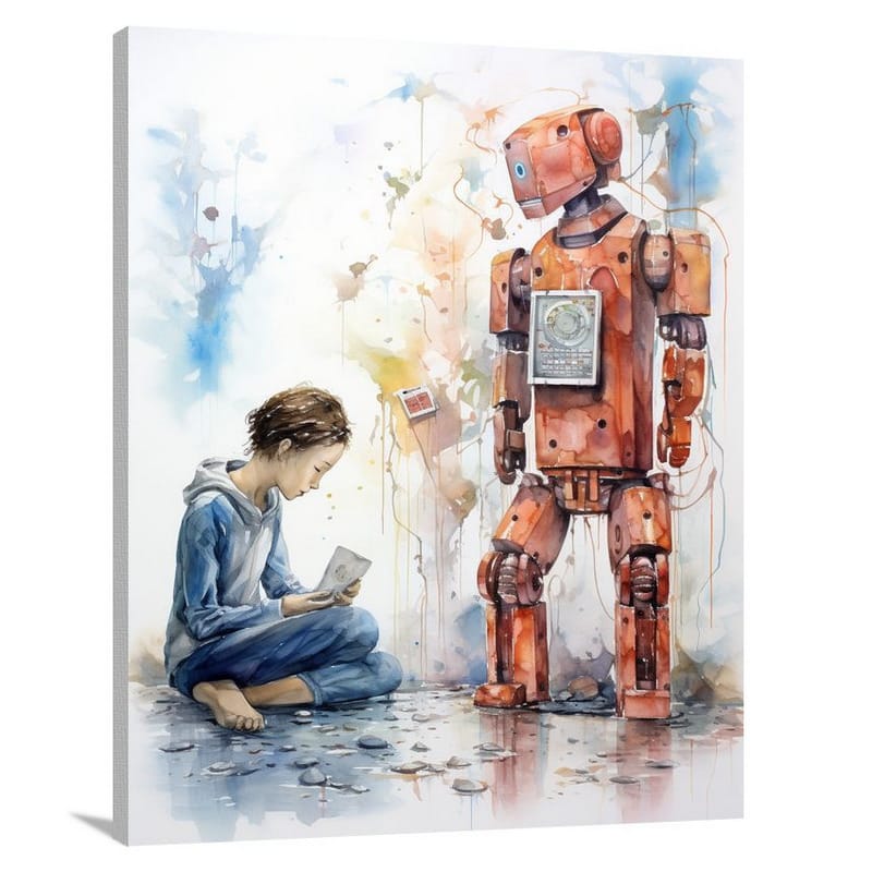 Robot's Dream - Watercolor - Canvas Print