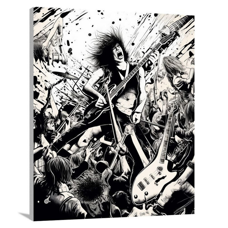 Rock-n-Roll Rhapsody - Black And White 2 - Canvas Print