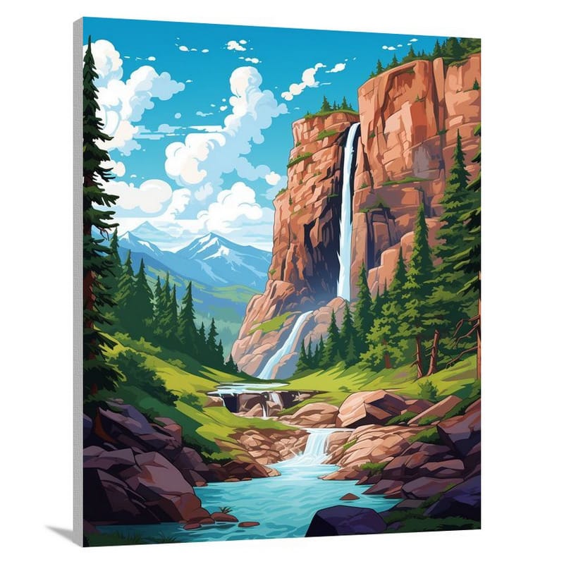 Rocky Mountain Cascade - Canvas Print