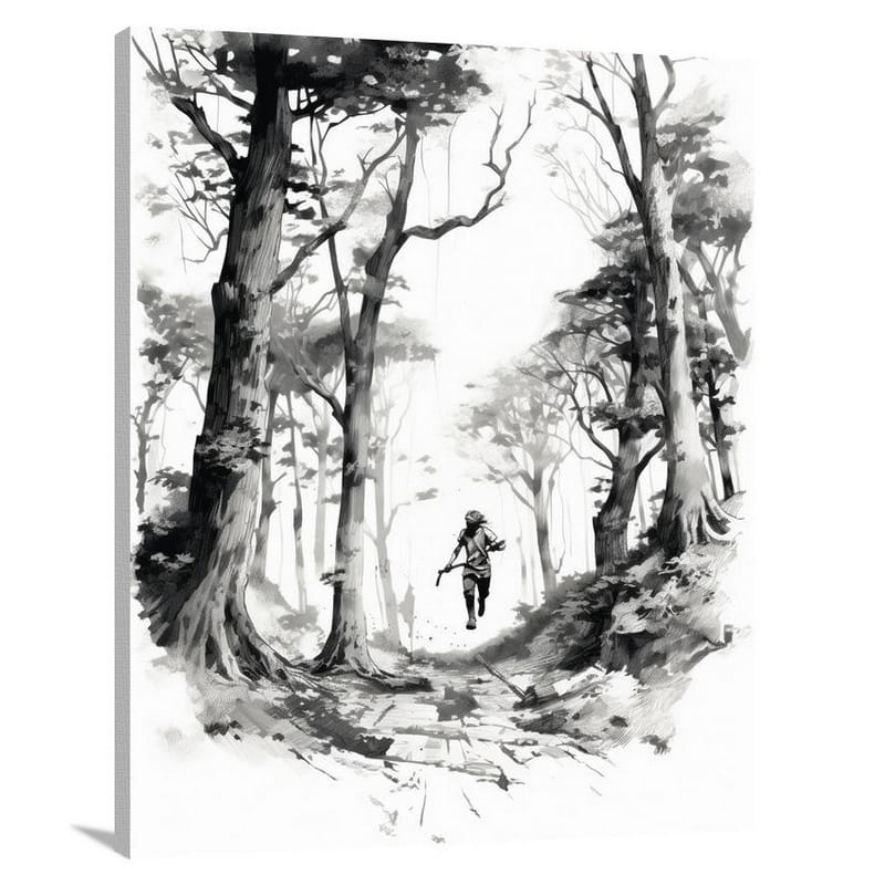 Rollerblading in the Enchanted Woods - Canvas Print