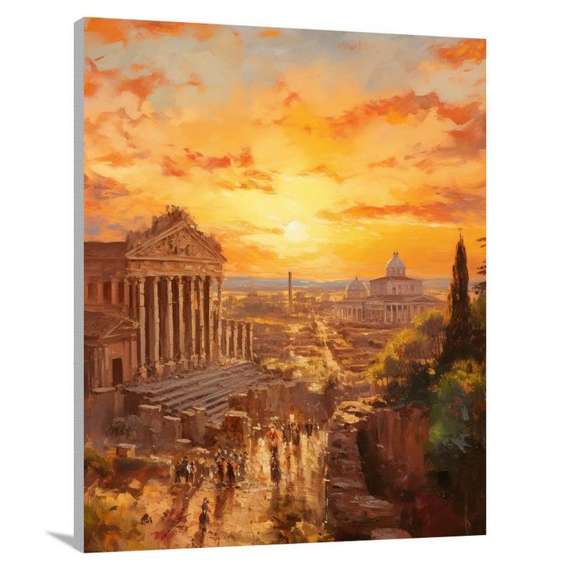Rome's Golden Sunset - Canvas Print