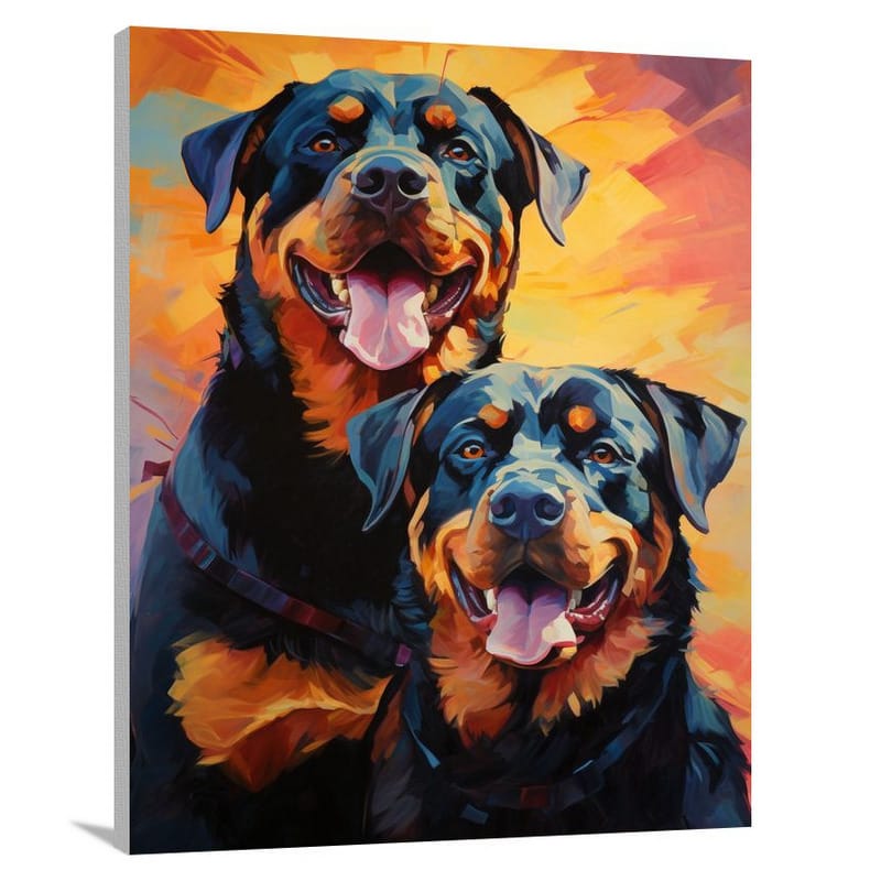 Rottweiler's Radiance - Canvas Print
