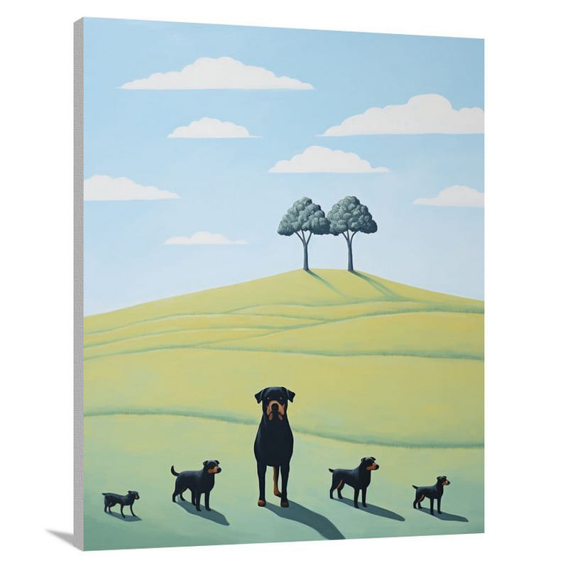 Rottweiler's Serenity - Minimalist 2 - Canvas Print