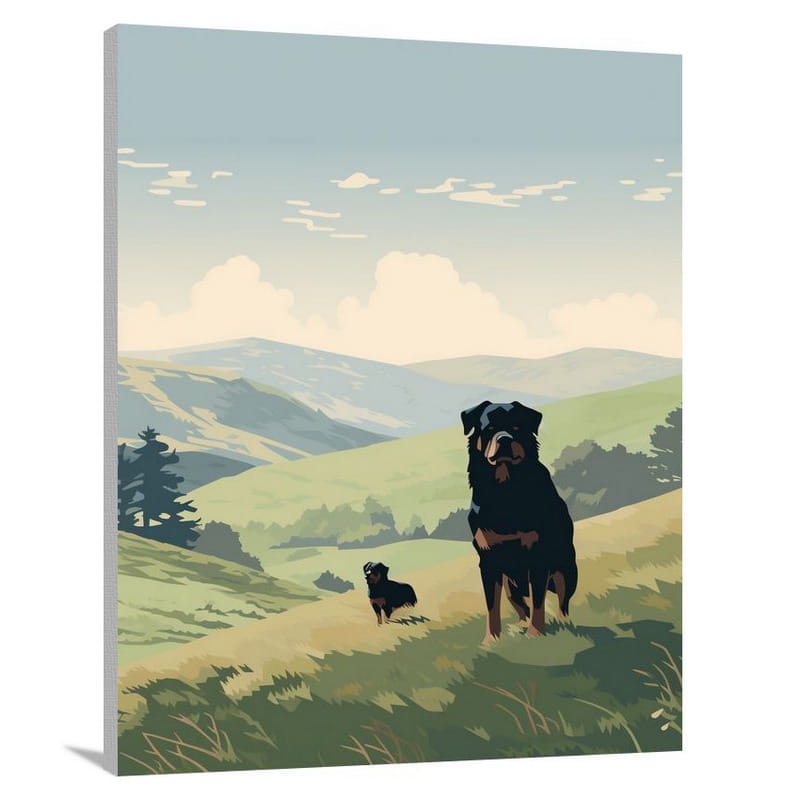 Rottweiler's Serenity - Minimalist - Canvas Print