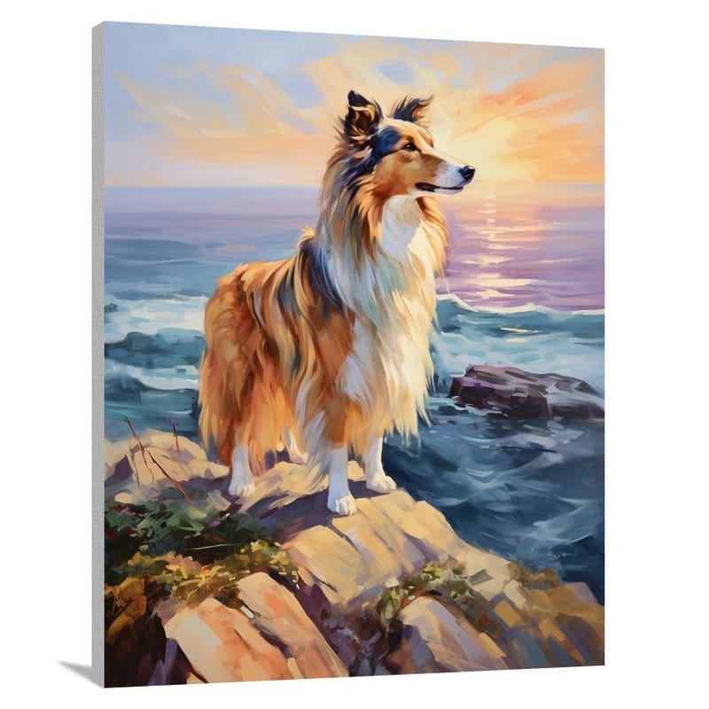 Rough Collie's Gaze - Canvas Print