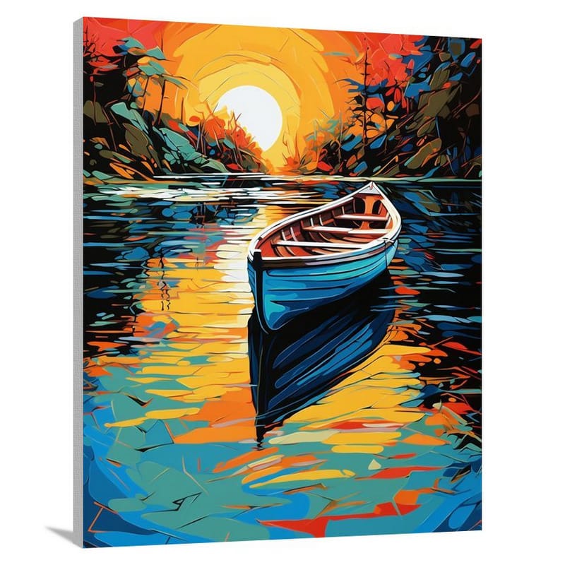 Rowboat Reflections - Pop Art - Canvas Print