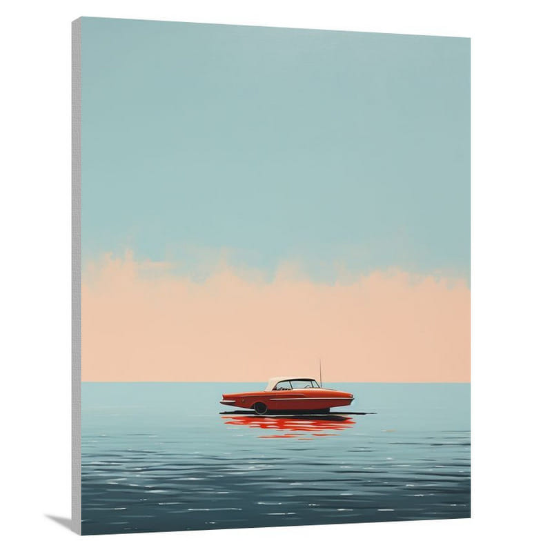 Rowboat's Coastal Journey - Canvas Print