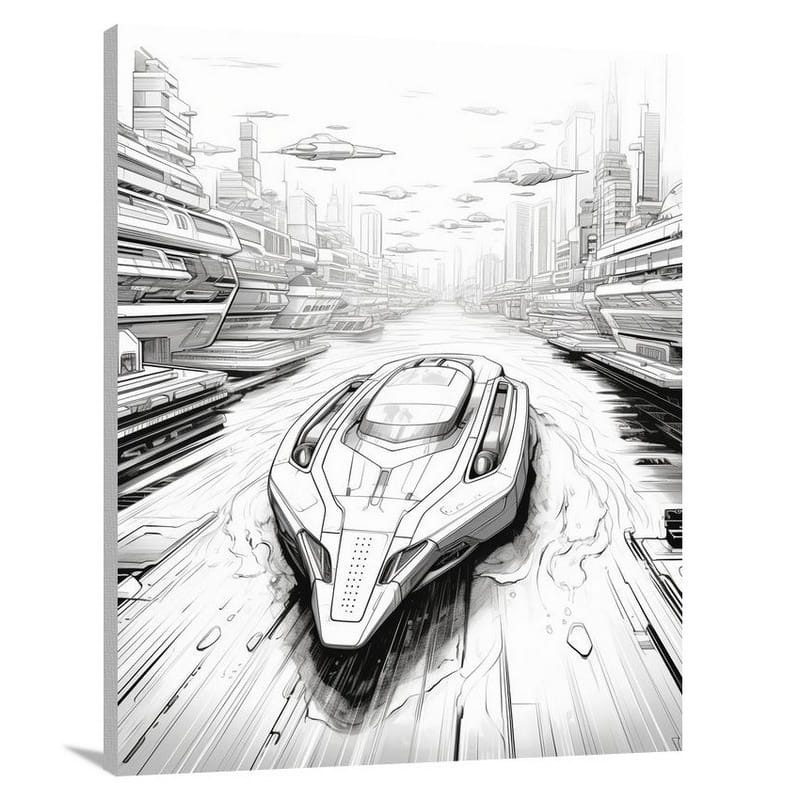 Rowboat's Futuristic Fleet - Canvas Print