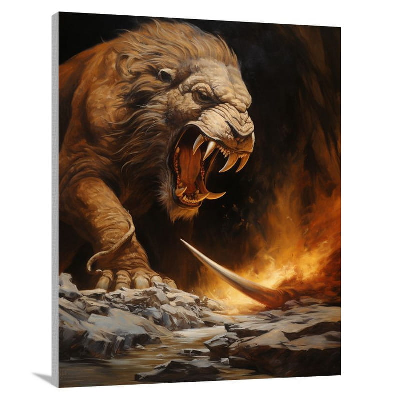 Sabertooth Tiger: Ancient Roar - Canvas Print