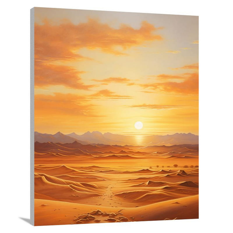 Saharan Serenity: Morocco's Golden Horizon - Canvas Print