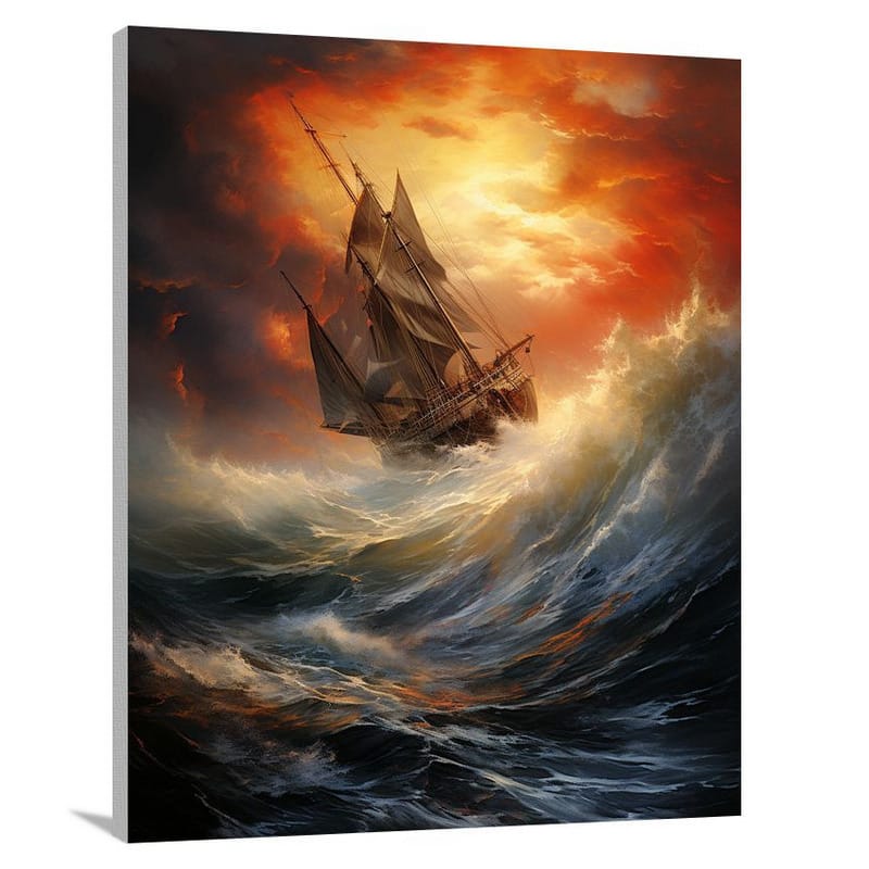 Sailing Through Tempest - Canvas Print