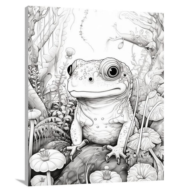 Salamander's Jungle Odyssey - Canvas Print